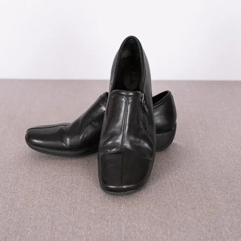 Clarks Women's Leather 'Croft' Slip-On Comfort Loafer Size 10 Casual Minimalist